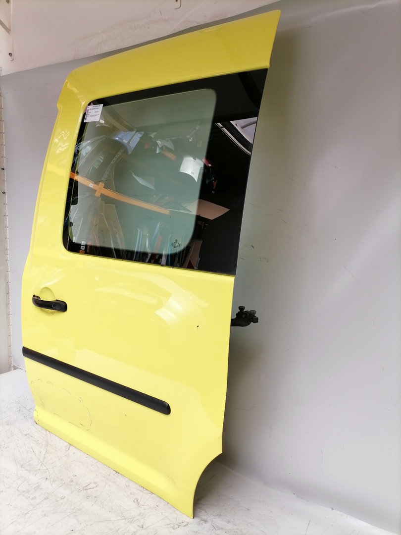 VW Caddy 2K original Schiebet&uuml;r links Gelb mit Scheibe Bj.2007